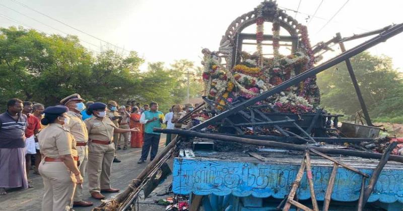 തഞ്ചാവൂരില്‍ ക്ഷേത്രോത്സവത്തിനിടെ രഥം വൈദ്യുതി ലൈനില്‍ തട്ടി ഷോക്കേറ്റ് 11 മരണം