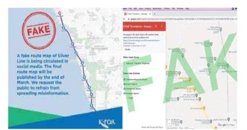 സില്‍വര്‍ ലൈന്‍ അലൈന്‍മെന്റ് മാറ്റിയിട്ടില്ല; പ്രചരിപ്പിക്കപ്പെടുന്ന മാപ്പ് വ്യാജമെന്ന് കെ റെയില്‍